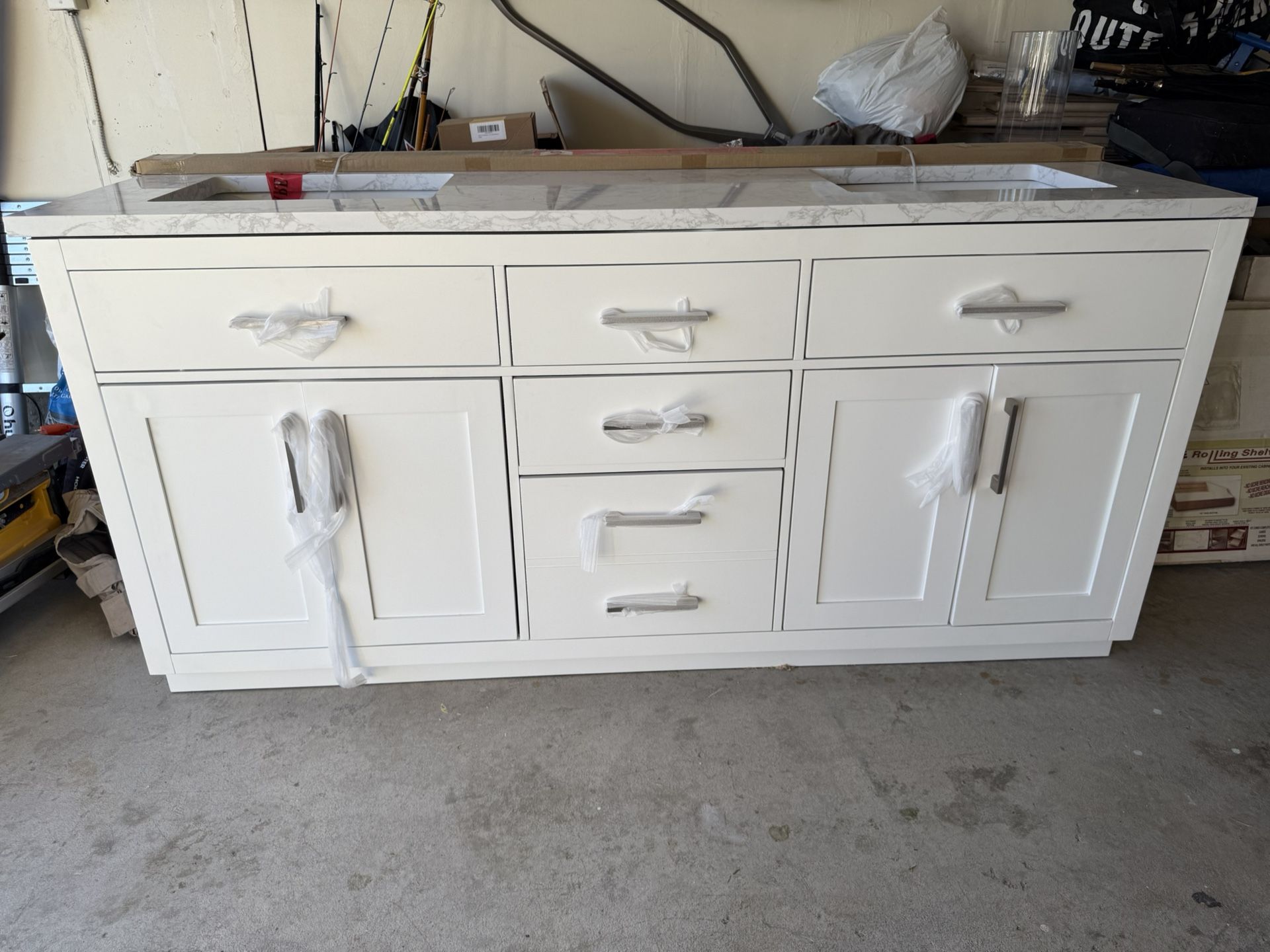 72” Bathroom Vanity Double Sink New