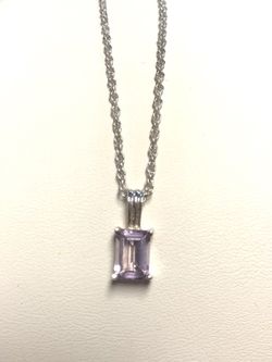 Neckless Silver 925 Amethyst, chain 18” weight 3.2G $20