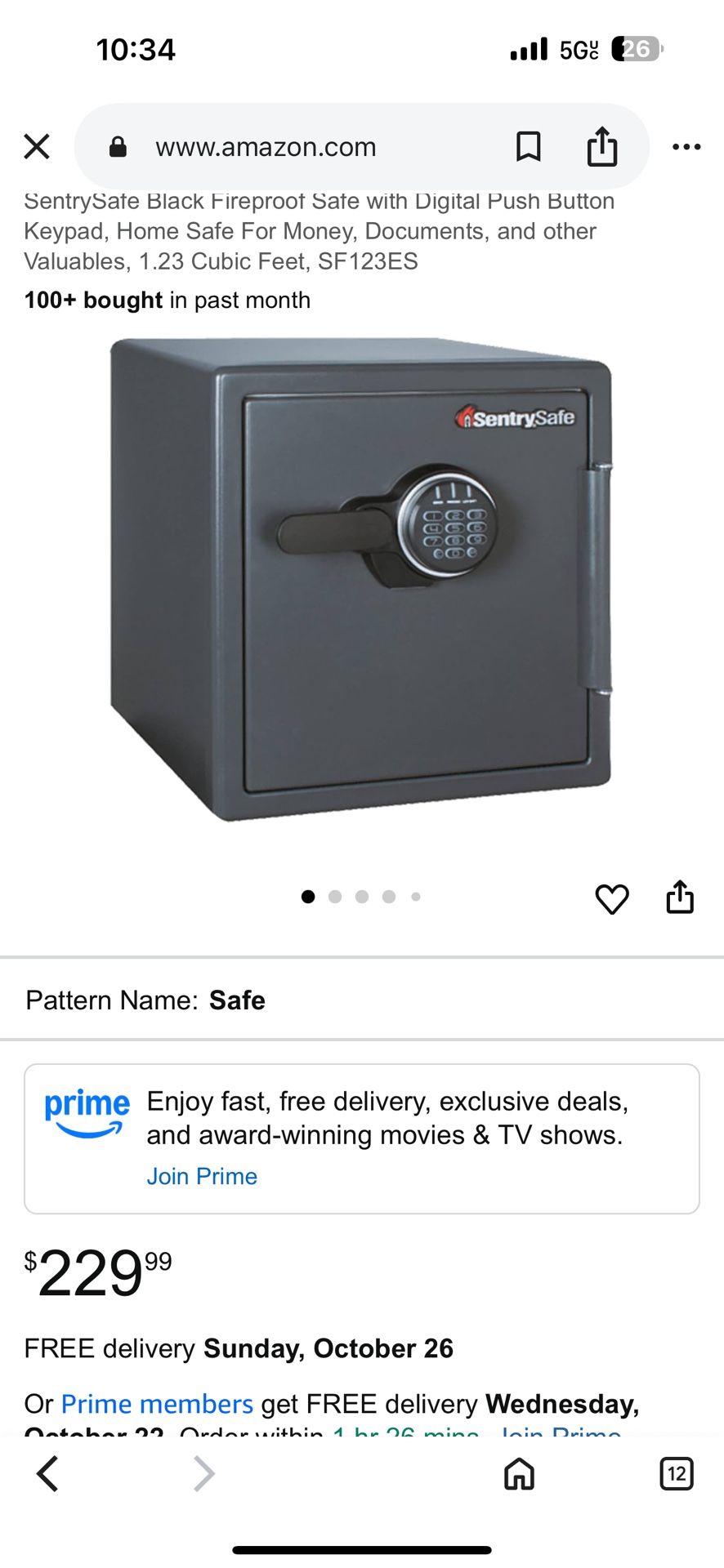 Sentry Fire Proof 85 Lb SAFE