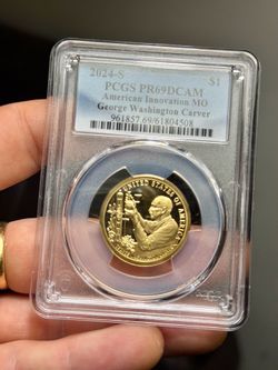 Wow 🤩!! 2024-S Missouri American Innovation $1 Coin PCGS PR69DCAM George Washington Carver