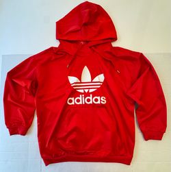 Pre Owned Good Last 2 Photos Small Marks I have not tried to remove marks Adidas Originals Hoodie Pullover Sweatshirt  Printed Satin Red White Men  Si