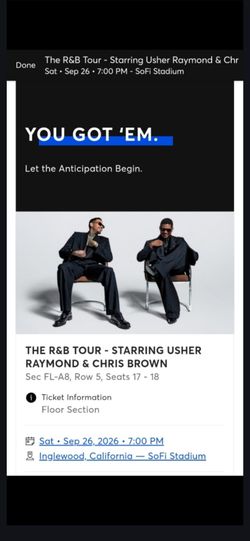 Usher and Chris brown tickets