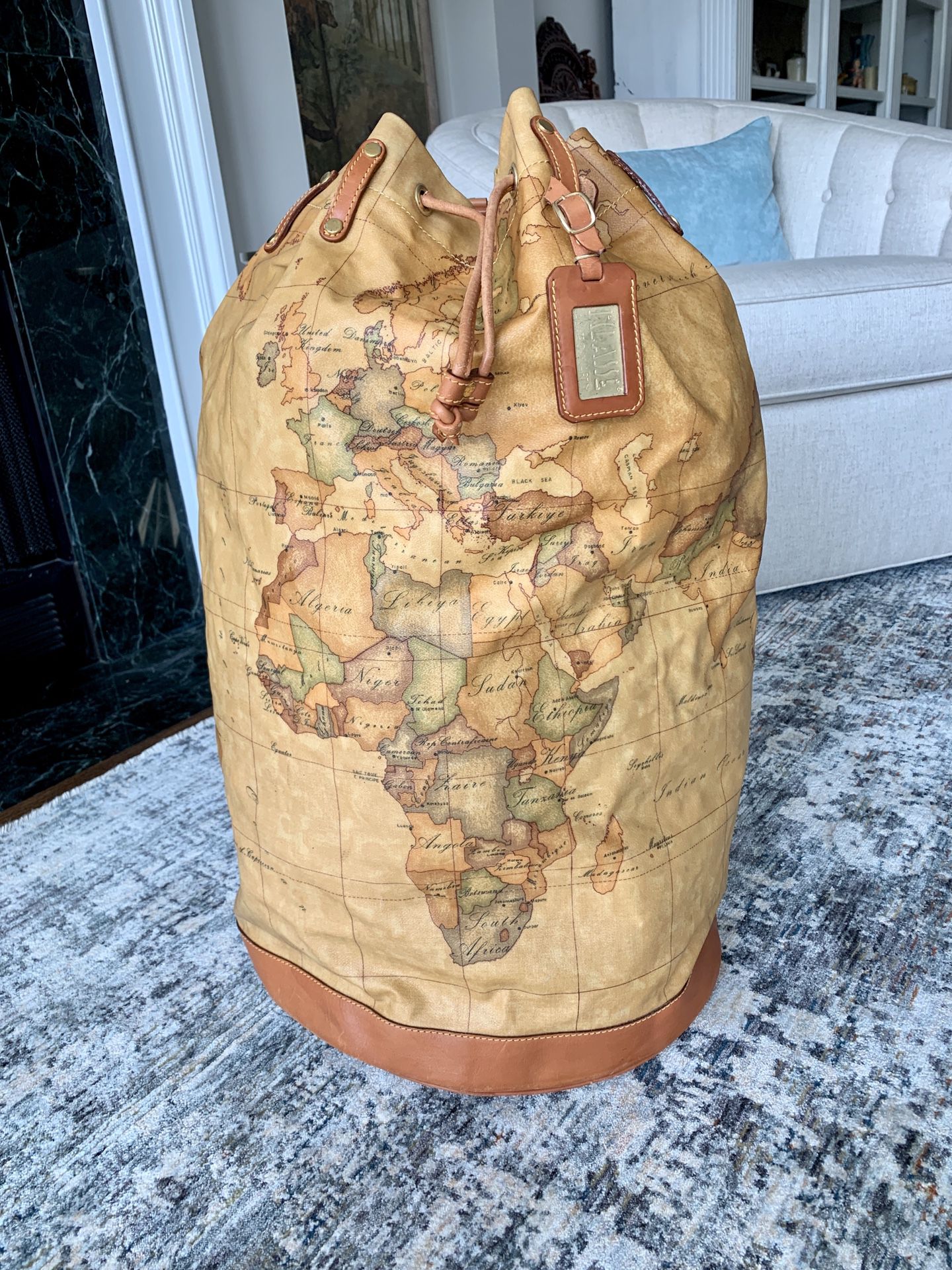 Italian Leather Shoulder Duffel Bag Luggage