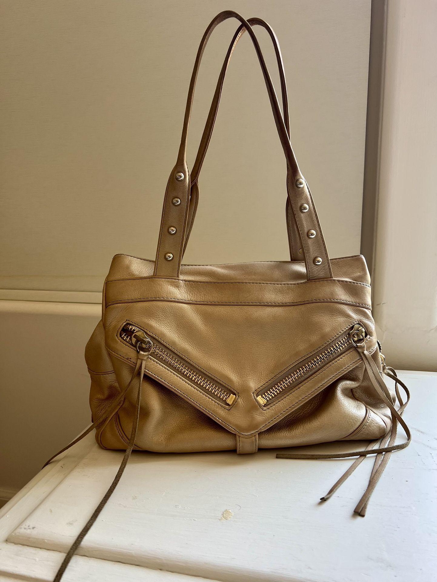 Botkier Gold Leather Bag