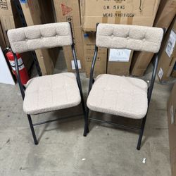 Set Of 4 Padded Folding Chairs 