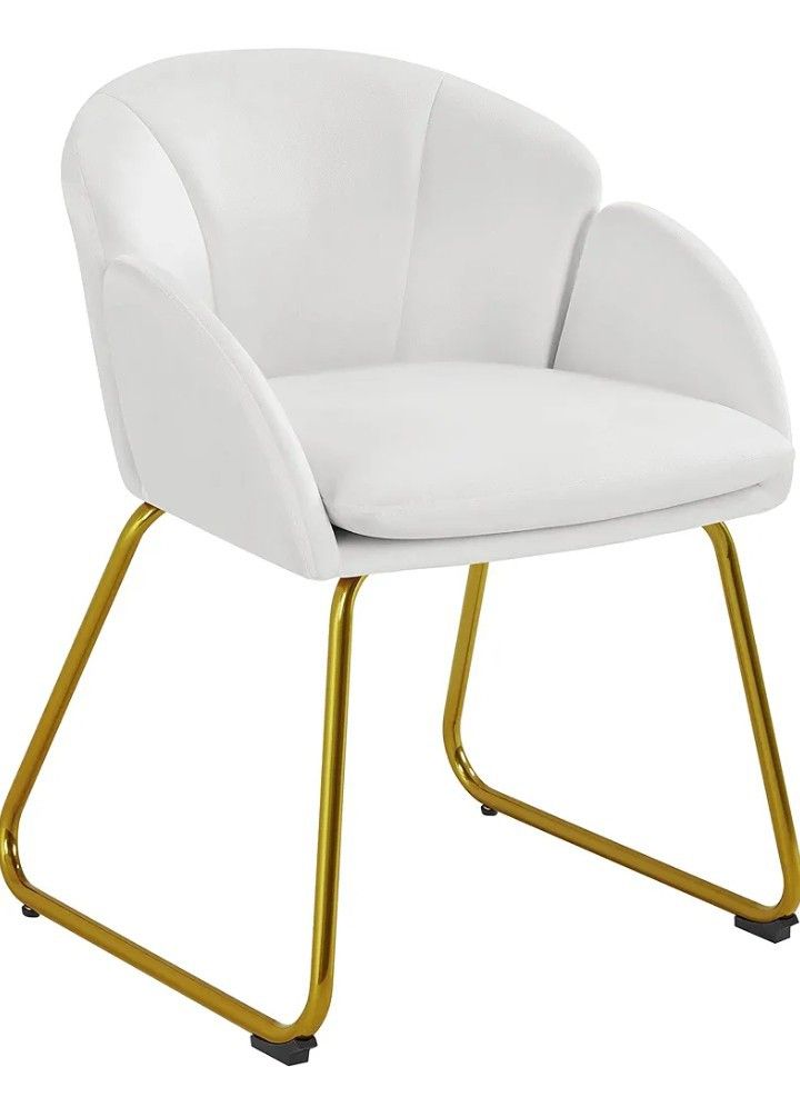 Yaheetech Modern Velvet Vanity Chair Armchair, Flower Shaped.