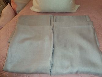Light silver gray Woven Curtain Panels Set
