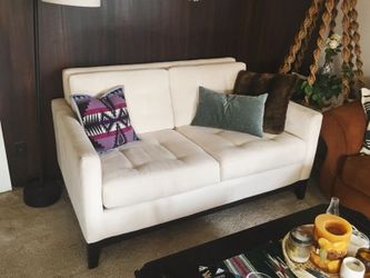 Cream loveseat