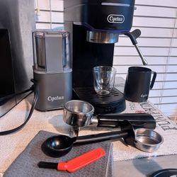 Espresso machine With Milk Frother Stream Wand And Coffee Grinder
