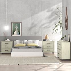 FESTIVO 3-Piece Bedroom Set - 2 Nightstand & 1 Double Dresser - Antique White