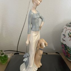 Ceramic Lady and her Afghan