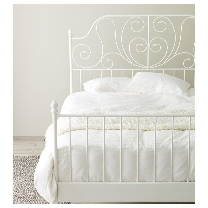 Full Size - White Metal Ikea Bed