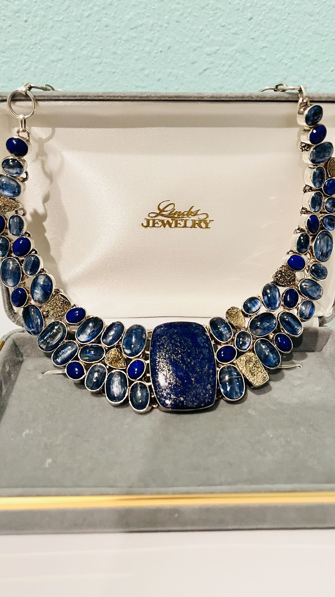 925 Silver Statement Multi Stone Necklace