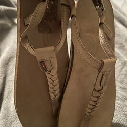 Ladies New Rainbow Leather Sandals Sz 8.5-9.5XL