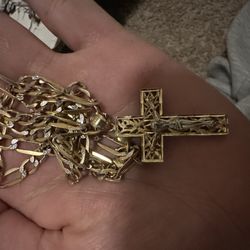 14k Solid Chain And Pendant 