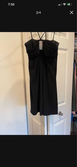 Black Mini Dress with Rhinestone Detail