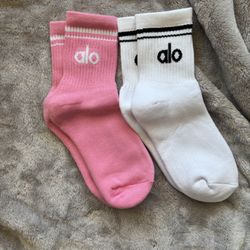 2 Pack Alo Yoga Unisex Throwback Socks Brand New