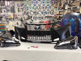 For-2006-2012 *Lexus* *IS250* *IS350* Front Bumper Grille Kit Conversion To 2021+ *Headlights* *Front* *Bumper*