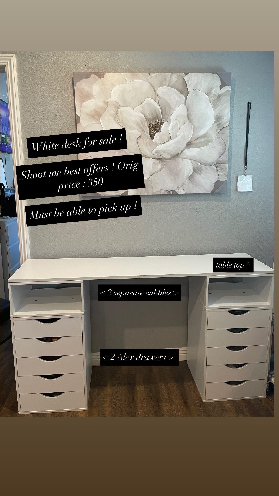 White Nail Desk 