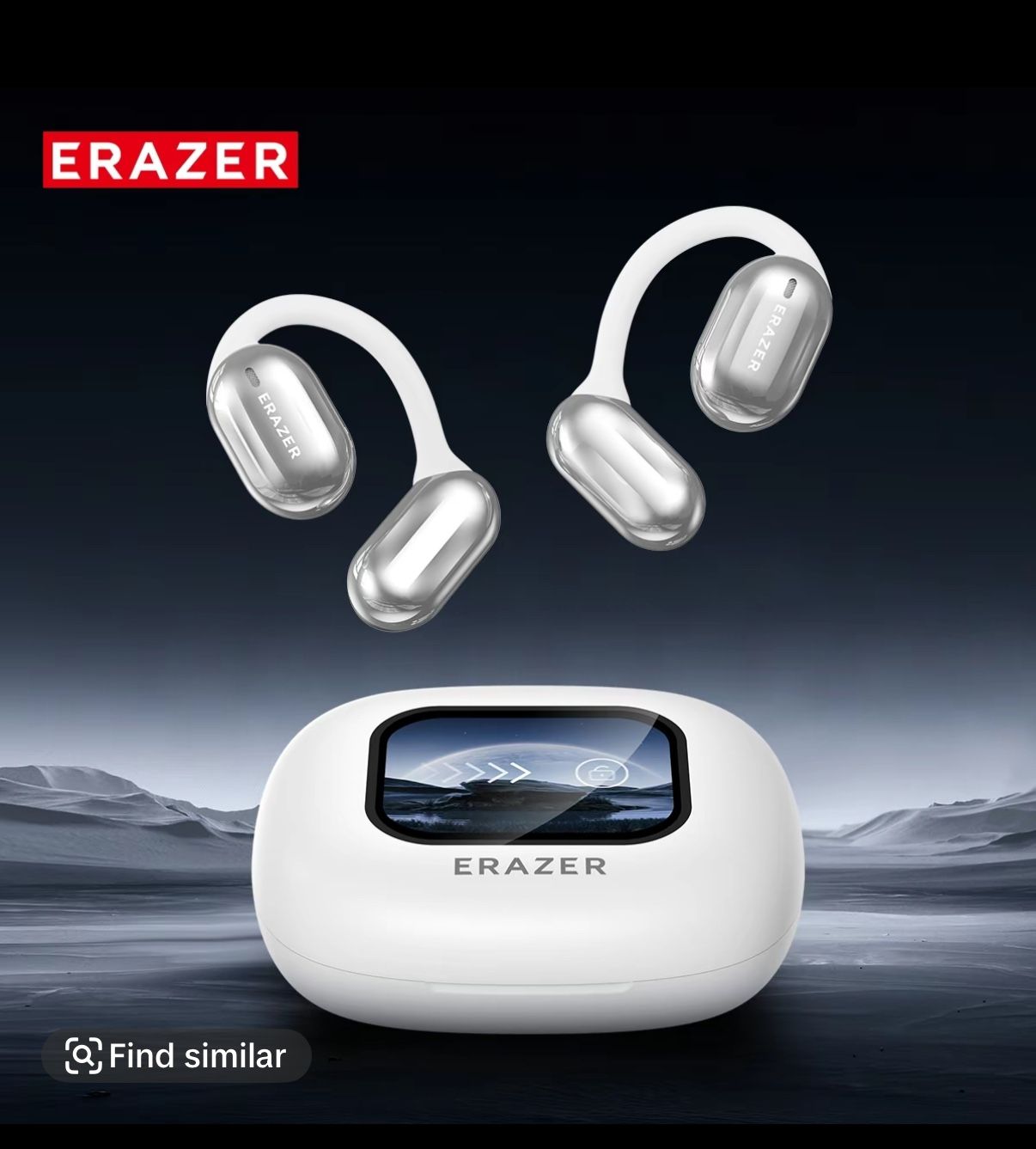 ERAZER True Wireless Open Ear Earbuds Bluetooth 5.4, IPX5 Waterproof,35Hours Play time,OWS Headphones Immersive Premium Sound Long Distance Connection