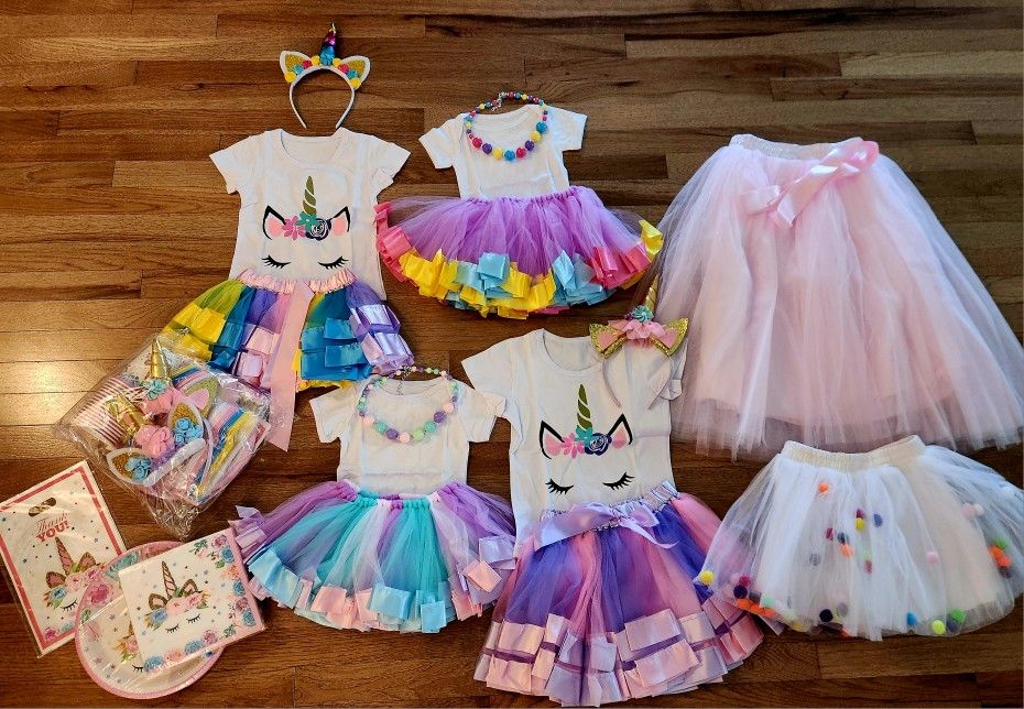 Girls Unicorn Sets, Other Tutu Sets And Party Gear