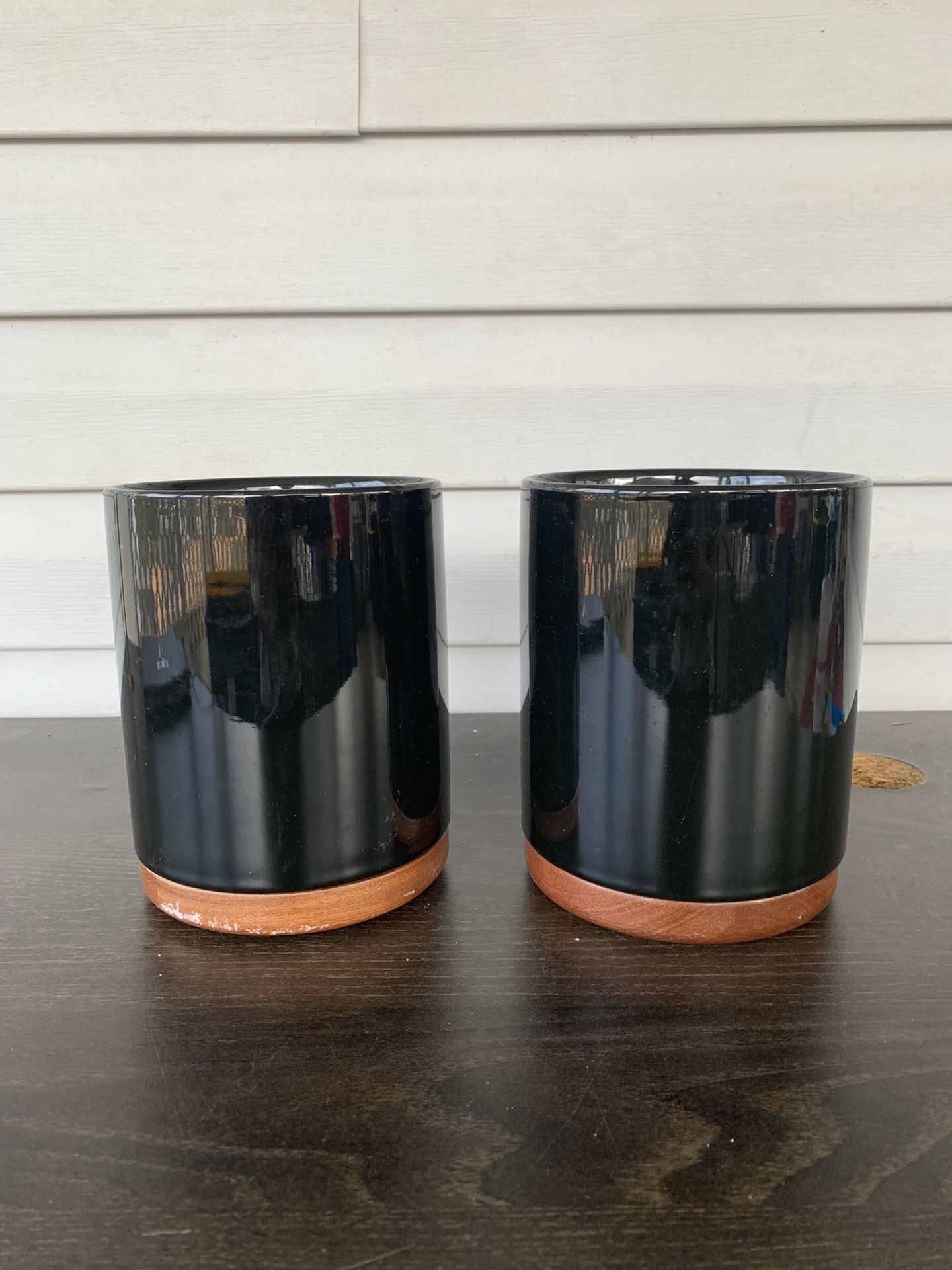 Sweejar Kitchen Utensil Holder with Wooden Bottom