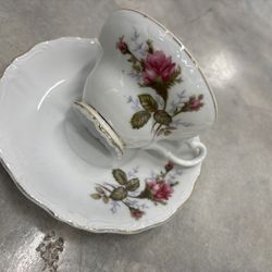 Vintage Japanese Violets Teacup and Saucer Set Lovely Tea Cup.