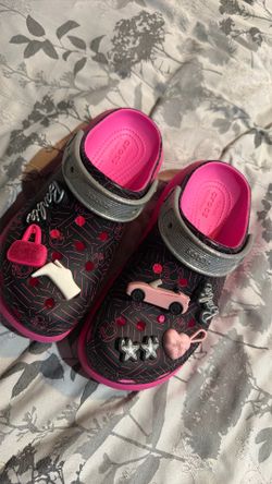 Womens Barbie platform crocs
