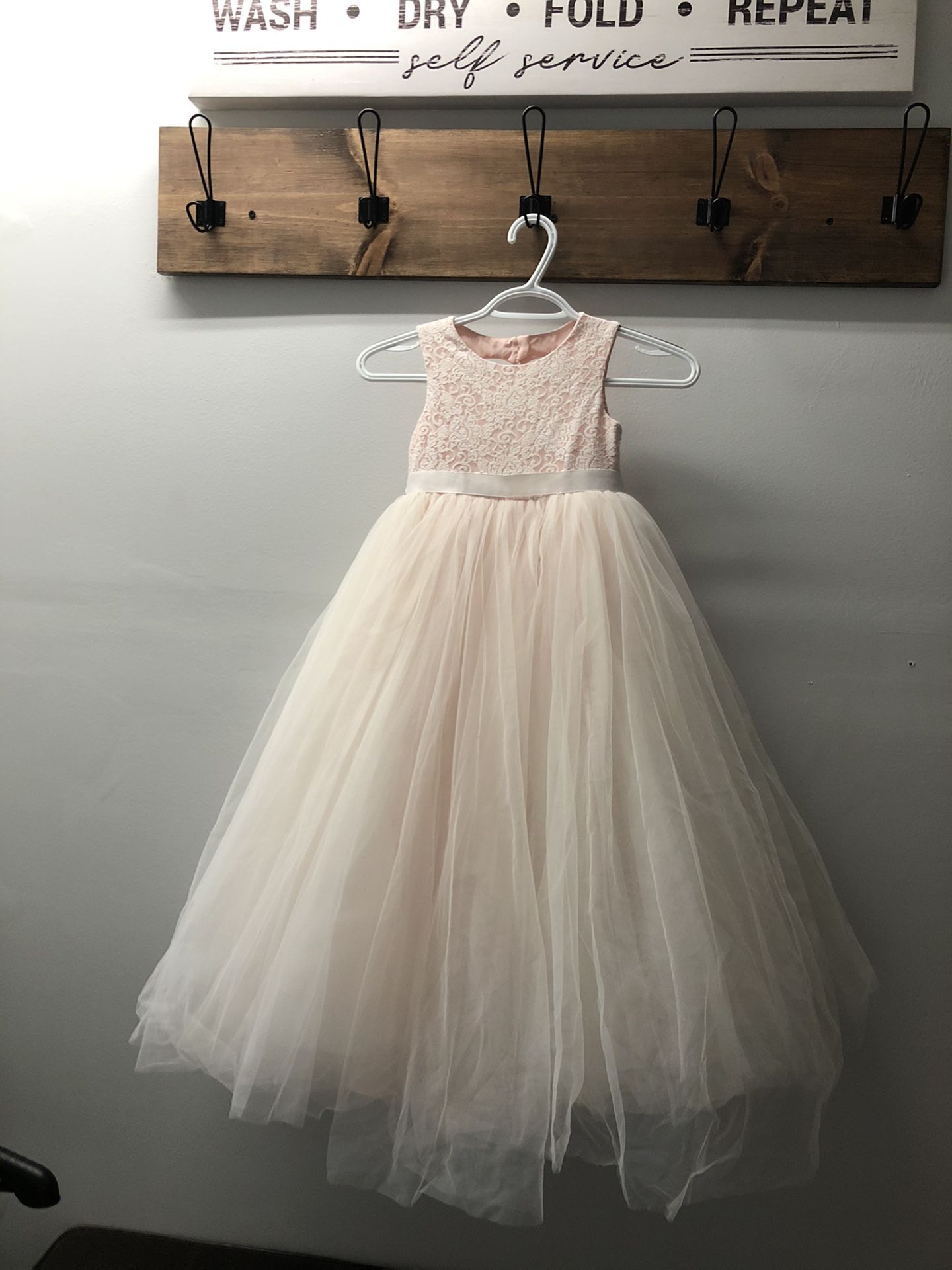 Wedding Flower Girl Dress - Size 5 - Blush color