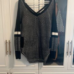 Victoria's Secret black and white sweater, v neck, size small
