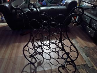 20th Century French Wrought Iron and Brass Wine Rack
