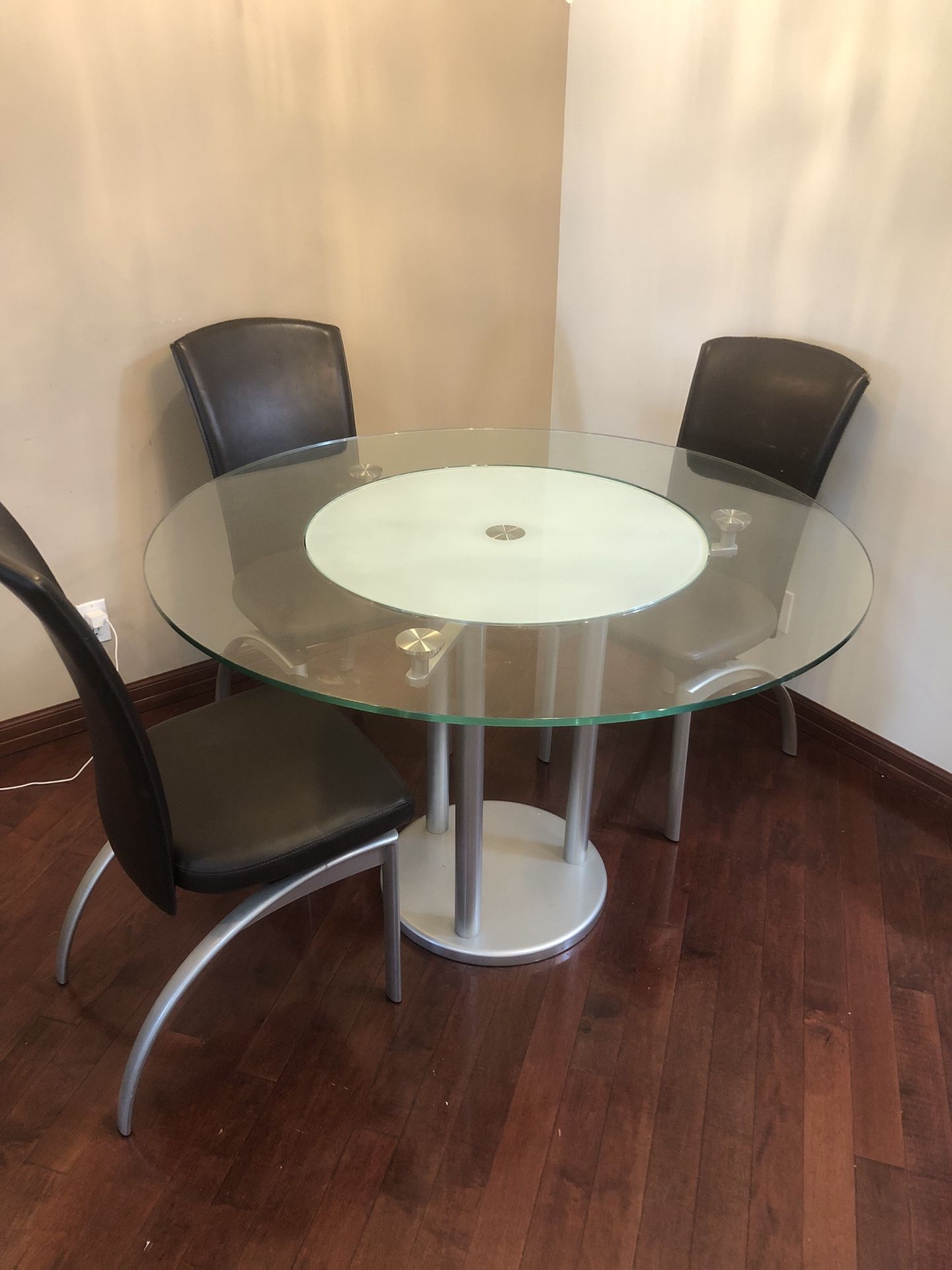Glass Table With Lazy Susan Insert