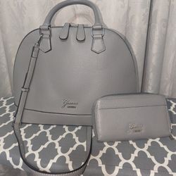 Gray GUESS purse & wallet set