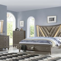 Charcoal LED 4pc  Bedroom Set 
