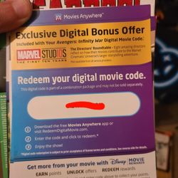 Avengers: Infinity War Digital Code