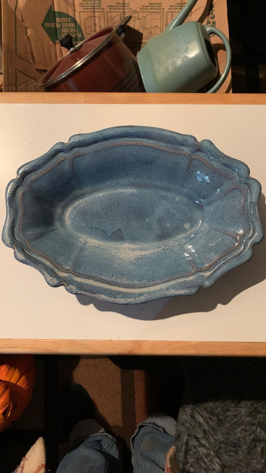 Vintage Hickory Flat Stoneware Platter