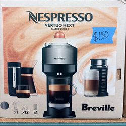 Nespresso Vertuo Next With Milk Frother Included+12 Espresso pods 