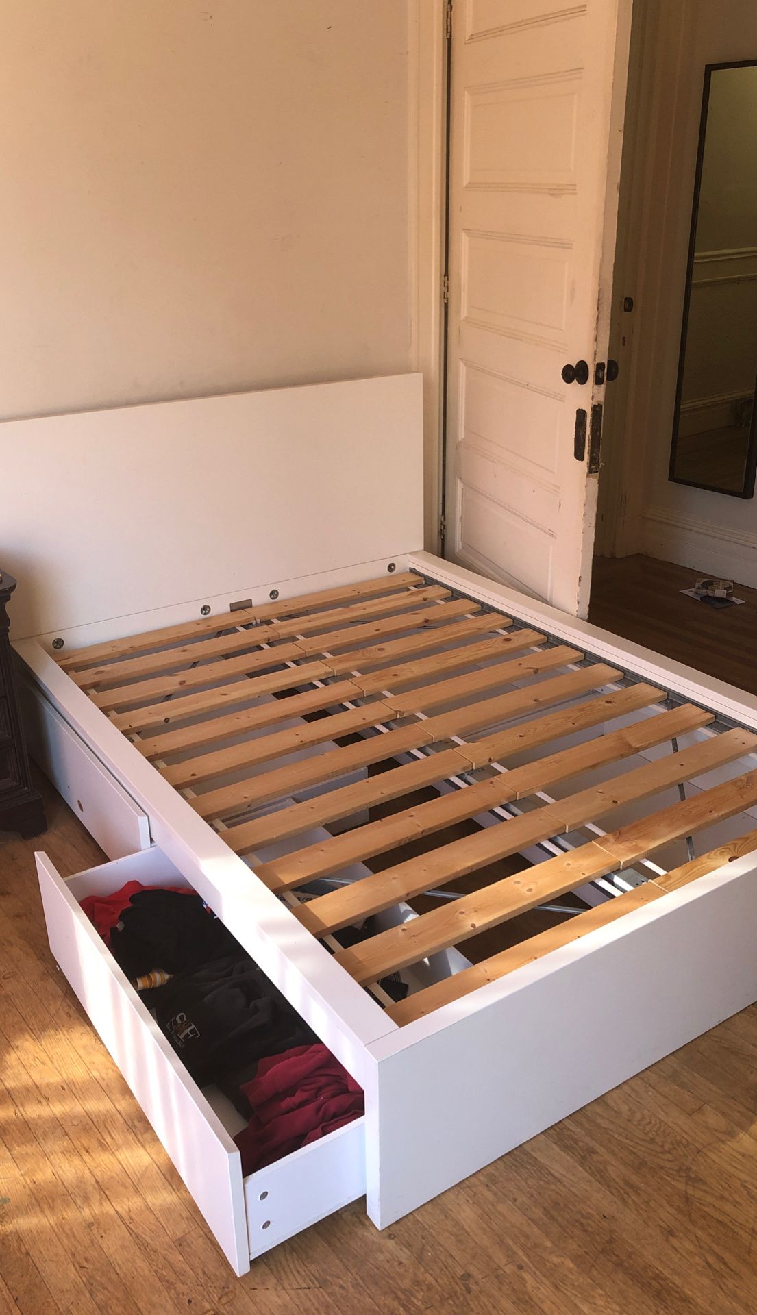 IKEA queen size bed frame w/storage