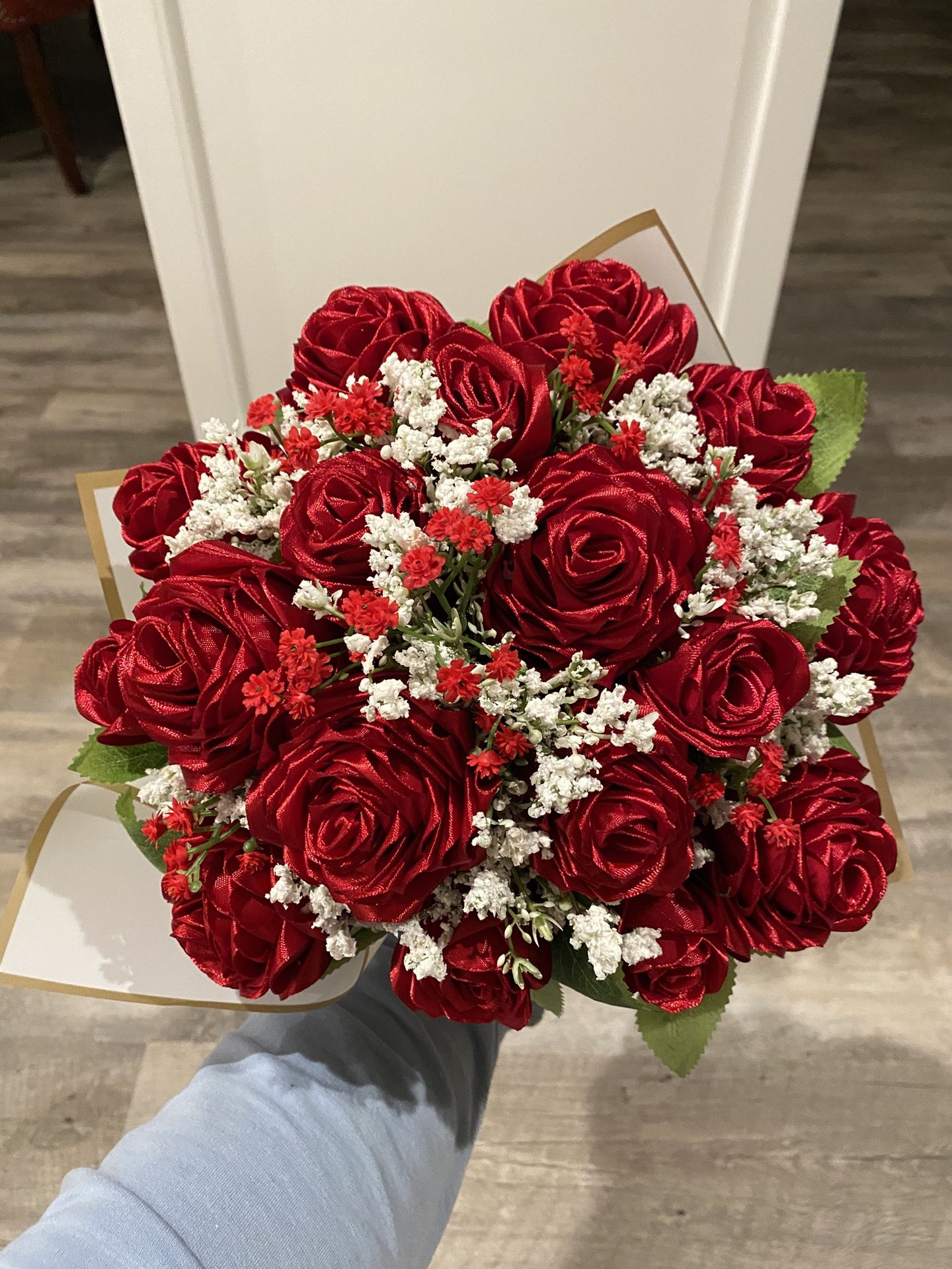 All Handmade Silk Ribbon Red Rose🌹Bouquet