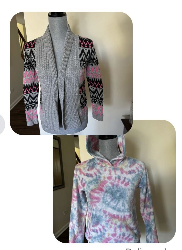 Girls Cardigan, And Hoodie Size 10/12
