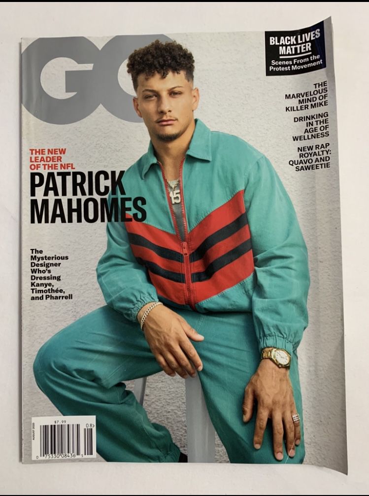  GQ Patrick Mahomes “The New Leader of The NFL”Issue August 2020 Magazine