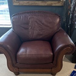 Leather Chair And Ottoman