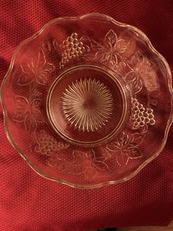 Vintage Grape & Herringbone Design Fruit Bowl