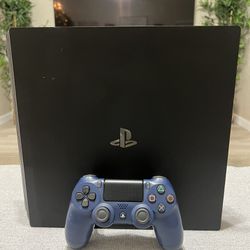 PlayStation 4 Pro Black 1TB Console with Navy Blue Sony PS4 Controller