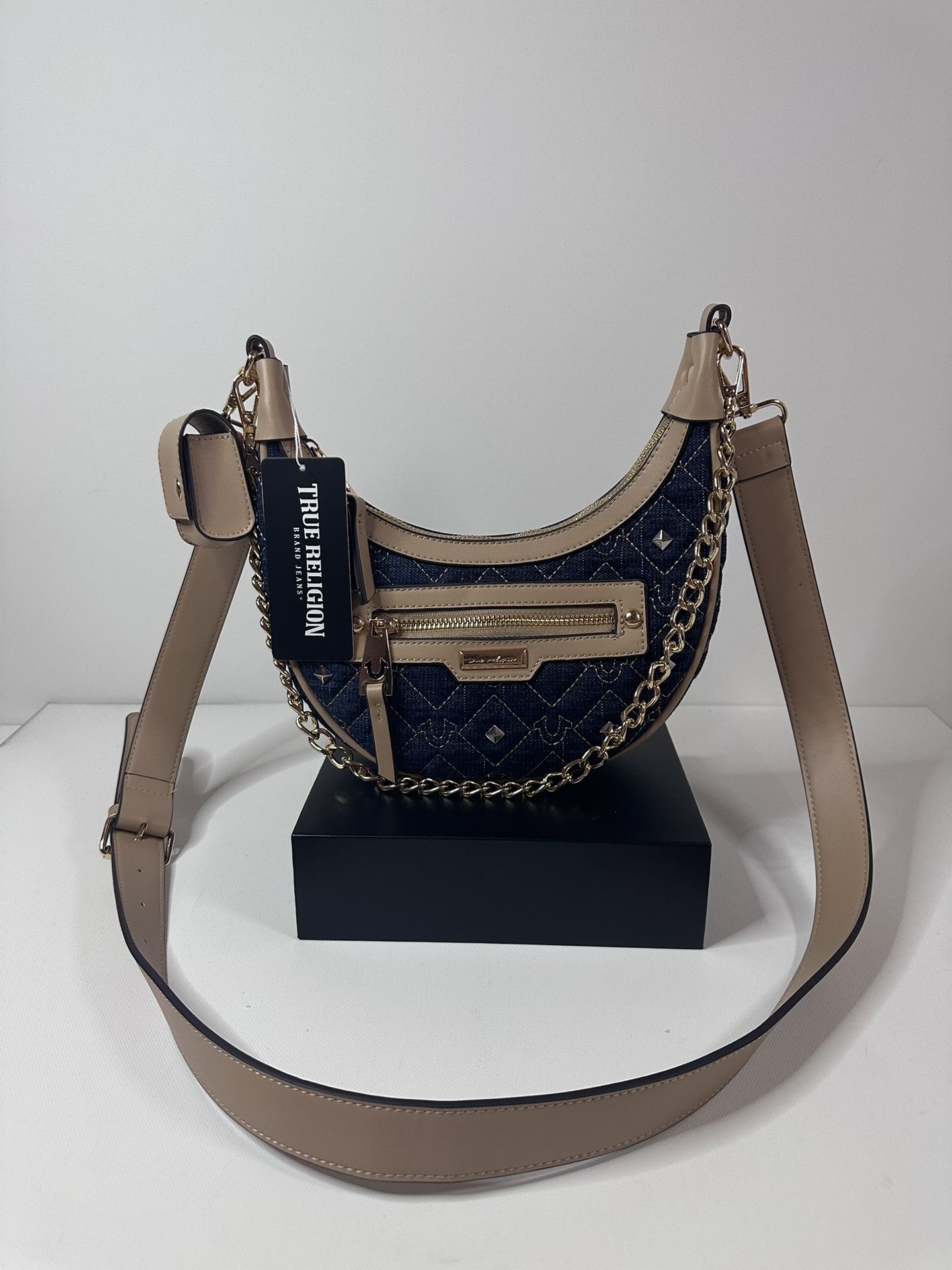 TRUE RELIGION Denim Shoulder Embedded Handbag (NWT)