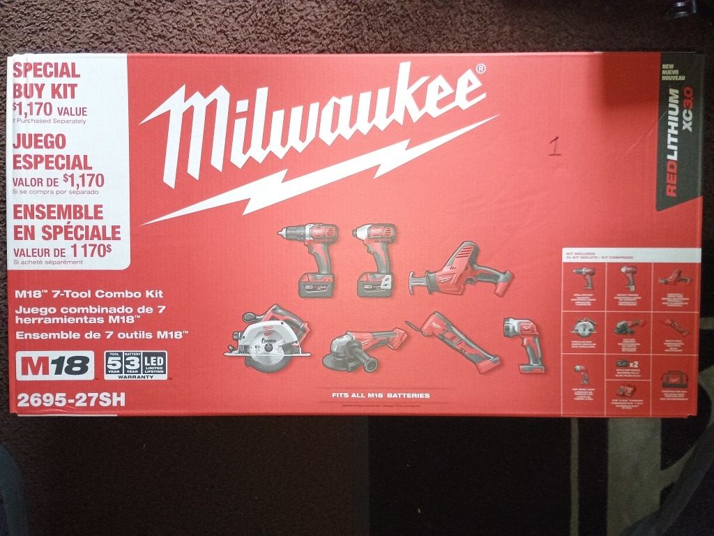 Milwaukee 7-Tool Combo Kit "2695-27s"