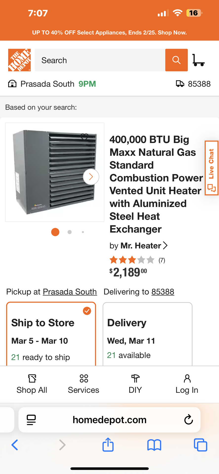 Mr. Heater Big Maxx 400,000 BTU Natural Gas Power Vented Unit Heater