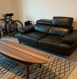Leather loveseat
