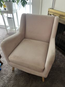 West Elm Velvet Light Pink Chair