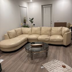 Leather Sofa Sectional 3 Piece